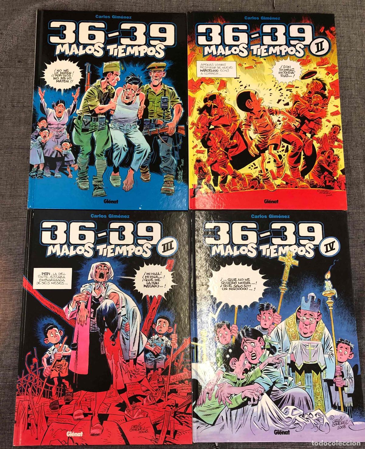 C&oacute;mics: 36-39 MALOS TIEMPOS N&ordm; I AL IV, COMPLETA. CARLOS GIMENEZ. GLENAT 2009