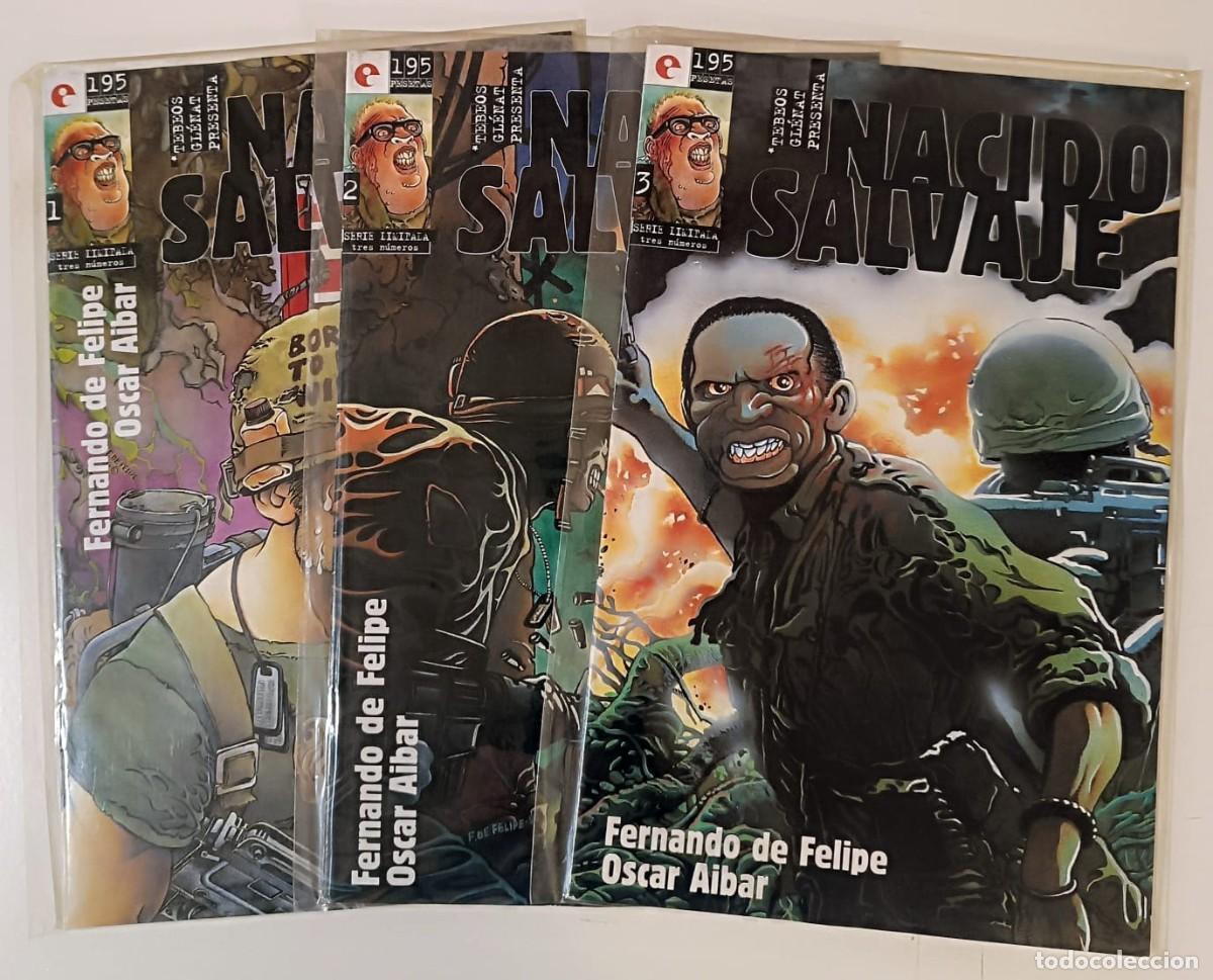 C&oacute;mics: Nacido Salvaje: Miniserie Completa (1-3) - De Felipe / Aibar - Gl&eacute;nat - MINT