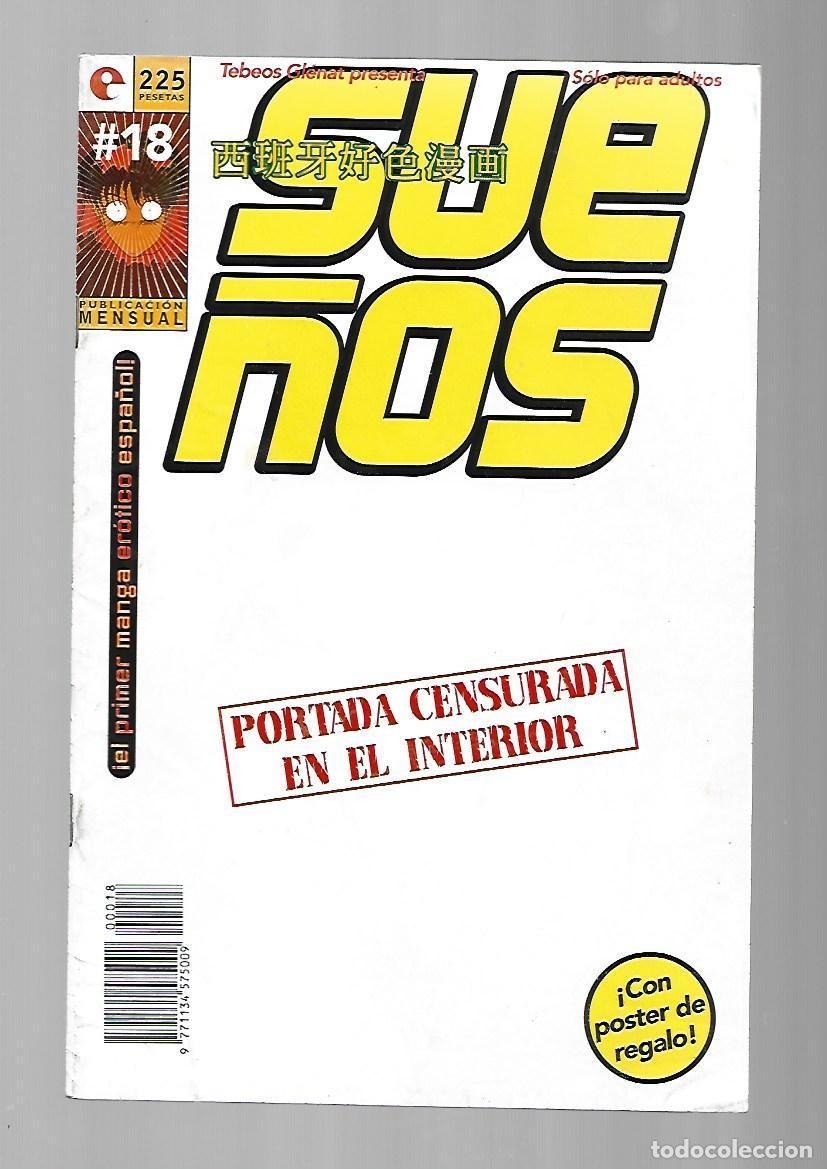 C&oacute;mics: Sue&ntilde;os, 18: portada cesurada en el interior, 1994, Gl&eacute;nat, con poster, muy buen estado.