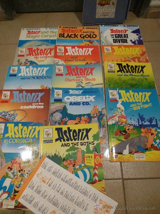 C&oacute;mics: LOTE 14 COMICS ASTERIX EN INGLES EDICIONES EL PRADO  CON CARPETA - Foto 1