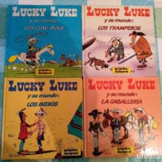 Cómics: LUCKY LUKE Y SU MUNDO - 4 LIBRITOS: LOS INDIOS - LOS COW-BOYS - LOS TRAMPEROS - LA CABALLERIA. Lote 145434002