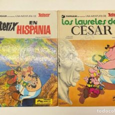 Cómics: LOTE 2 LIBROS CÓMICS DE ASTERIX:LOS LAURELES DEL CÉSAR Y ASTERIX EN HISPANIA - TAPA DURA 1977 - 1978
