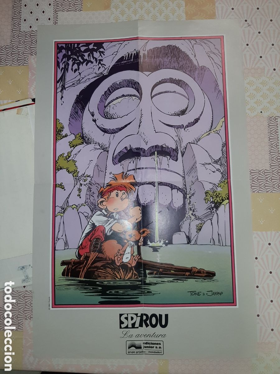 C&oacute;mics: Cartel de Spirou de Ediciones Junior , original de &eacute;poca - Foto 1