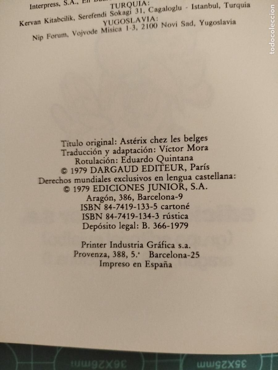 C&oacute;mics: ASTERIX EN BELGICA. DARGAUD 1979. EDICIONES JUNIOR - Foto 2