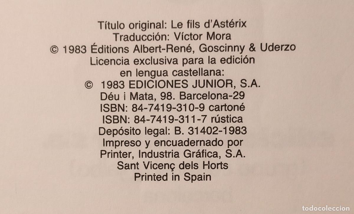 C&oacute;mics: EL HIJO DE AST&Eacute;RIX - UDERZO - EDICIONES JUNIOR 1983 - Foto 5