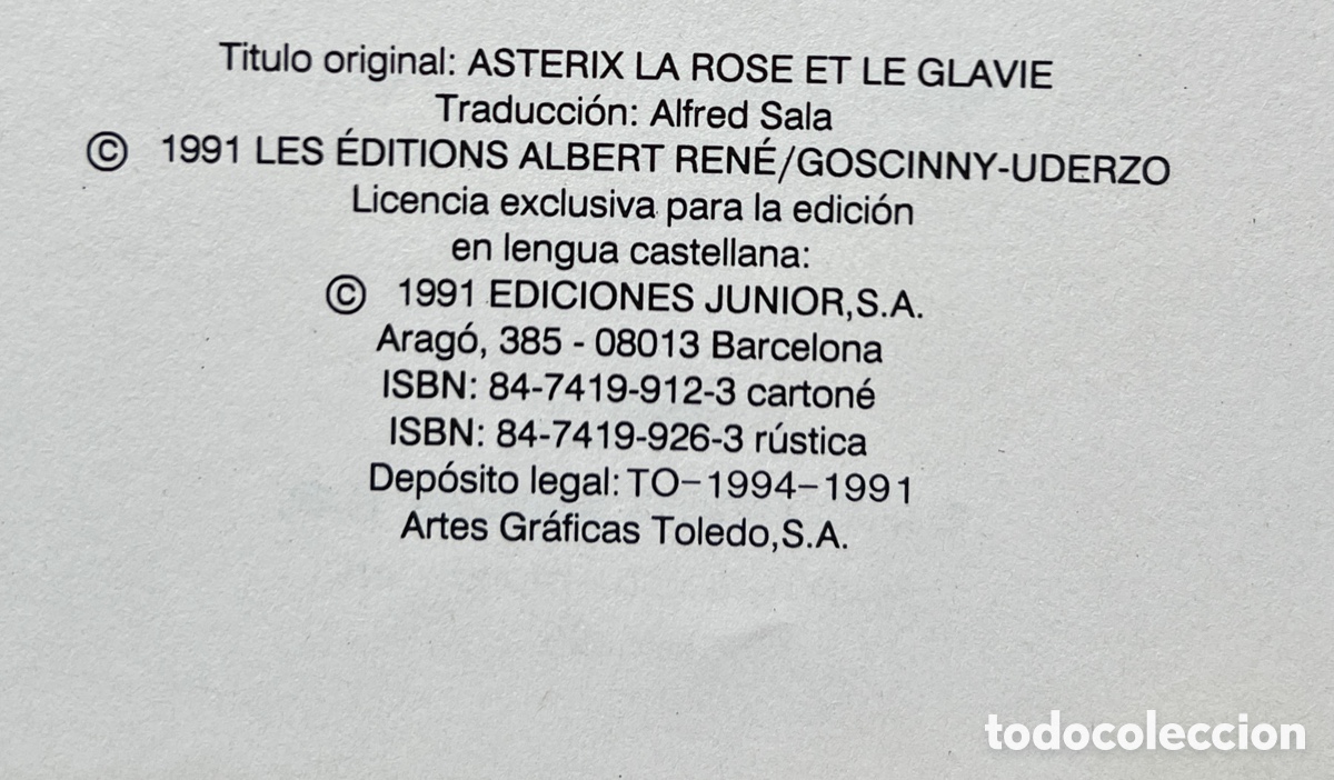 C&oacute;mics: ASTERIX. LA ROSA Y LA ESPADA 1991 - Foto 4