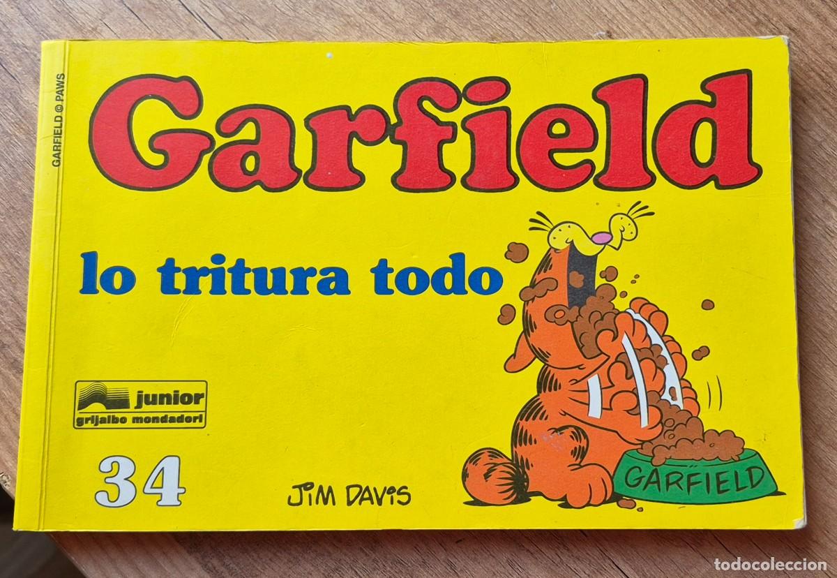C&oacute;mics: JIM DAVIS - GARFIELD N&ordm; 34 LO TRITURA TODO - ED. JUNIOR 1997 1&ordf; EDICION, CASI UNICO - MUY DIFICIL