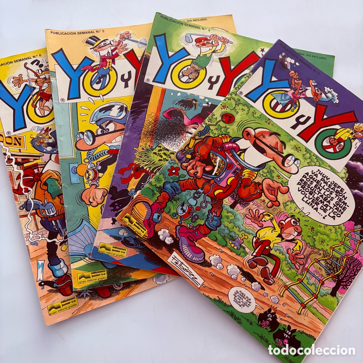 C&oacute;mics: lote tebeo comic yo y yo n&ordm; 2-4-5-6 ediciones junior grijalbo mortadelo
