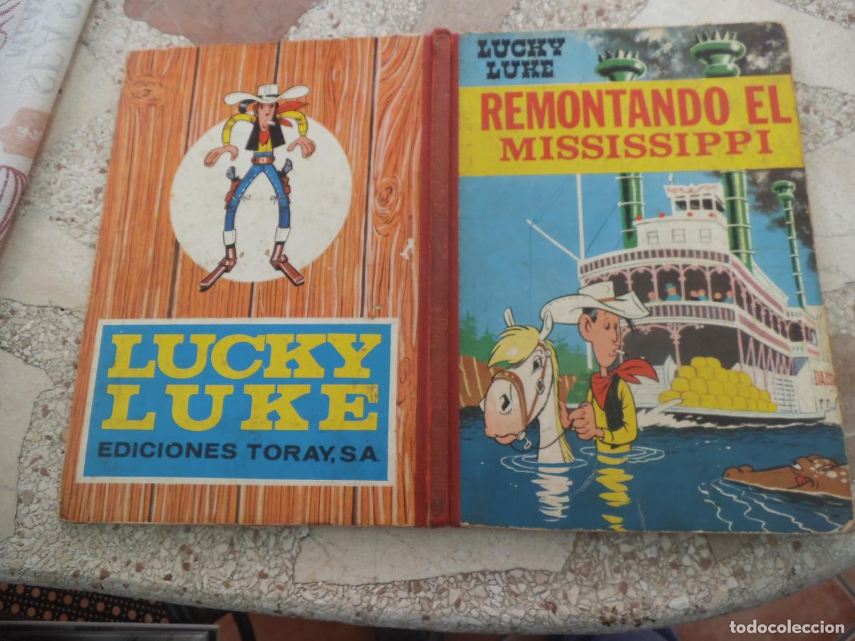 C&oacute;mics: lucky luke, remontando el mississippi, ediciones toray, 1968, lomo tela rojo