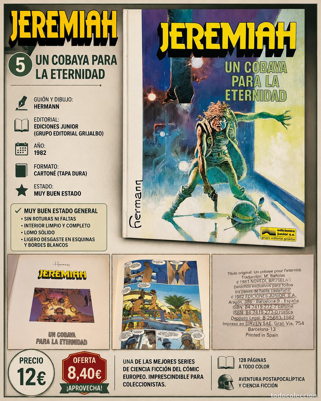 C&oacute;mics: JEREMIAH N.&ordm; 5 | UN COBAYA PARA LA ETERNIDAD | HERMANN | EDICIONES JUNIOR | 1982
