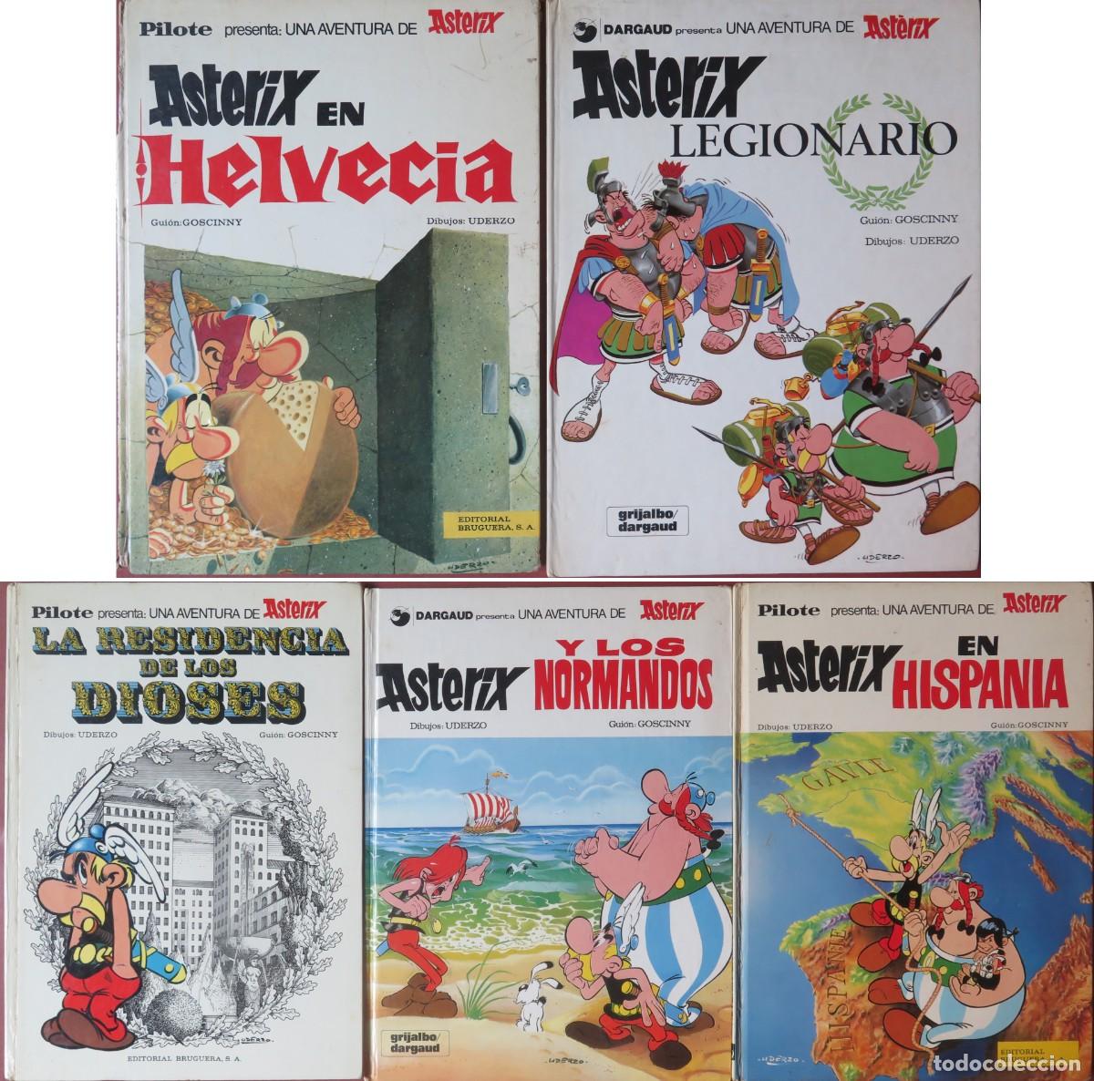 C&oacute;mics: Lote de 5 Asterix. 1970 a 1980. Ederzo y Gosciny. Grijalbo / Dargaud &middot; Tapa dura