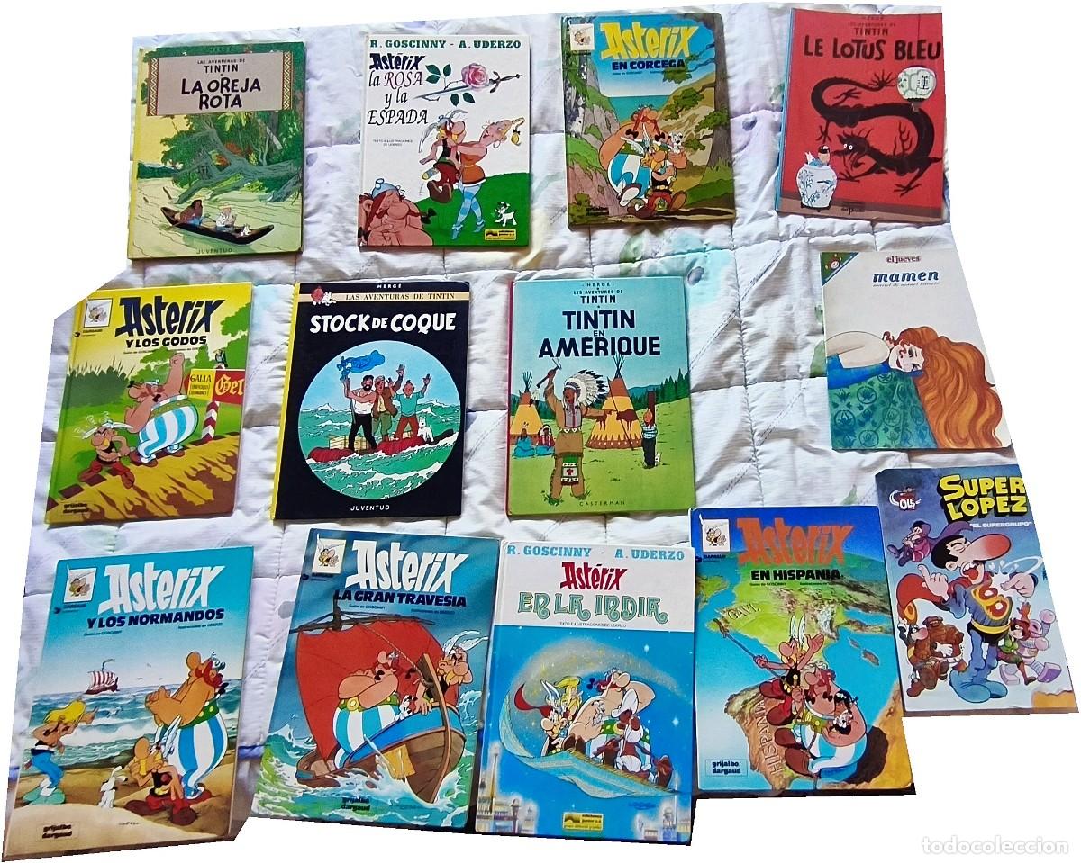 C&oacute;mics: ASTERIX 14 albumes + TINTIN 4 - Grijalbo, Salvat, Juventud - Lote 18