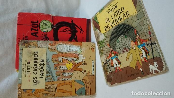 C&oacute;mics: LOTE DE 3 C&Oacute;MIC DE TINTIN EN MAL ESTADO - Foto 1