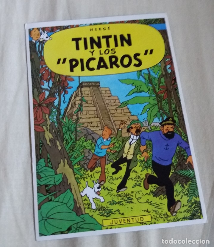 Cómics: Postal original. Editorial Juventud. 1983. Tintín y los pícaros. Con funda de plástico protectora. - Foto 1 - 178870115