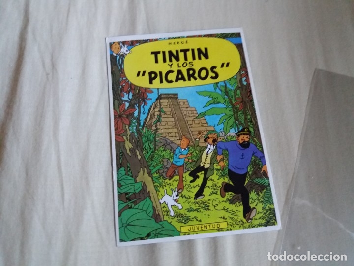 Cómics: Postal original. Editorial Juventud. 1983. Tintín y los pícaros. Con funda de plástico protectora. - Foto 2 - 178870115