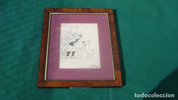 Comics: TINTIN FIRMADO HERGE ATRIBUIDO CURIOSO DIBUJO ORIGINAL DE EPOCA VER FOTOS Y DESCRIPCION