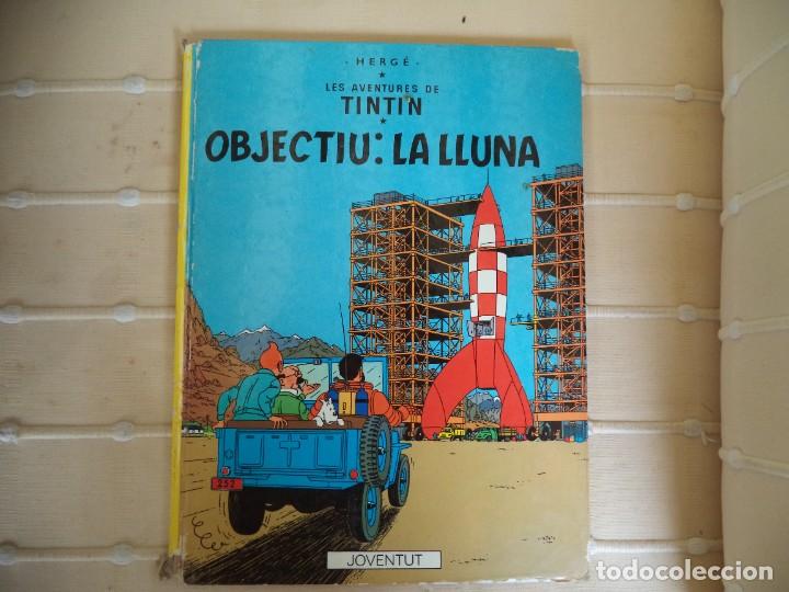 C&oacute;mics: Comic Les Aventures de Tintin.Objectiu La Lluna.Texto en catal&aacute;n. - Foto 1