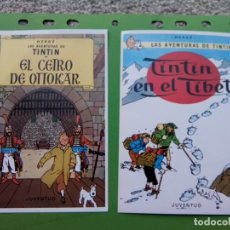 Cómics: DOS TARJETAS PUBLICIDAD DE TINTIN EDITORIAL JUVENTUD