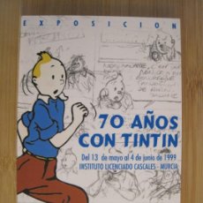 Cómics: TINTIN-70 AÑOS CON TINTIN-EXPOSICION EN MURCIA AÑO 1999-POSTAL PUBLICIDAD-(100.331). Lote 389839149
