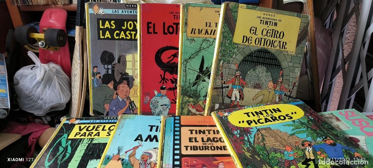 C&oacute;mics: Lote 8 libros antiguos de TINTIN - Foto 1