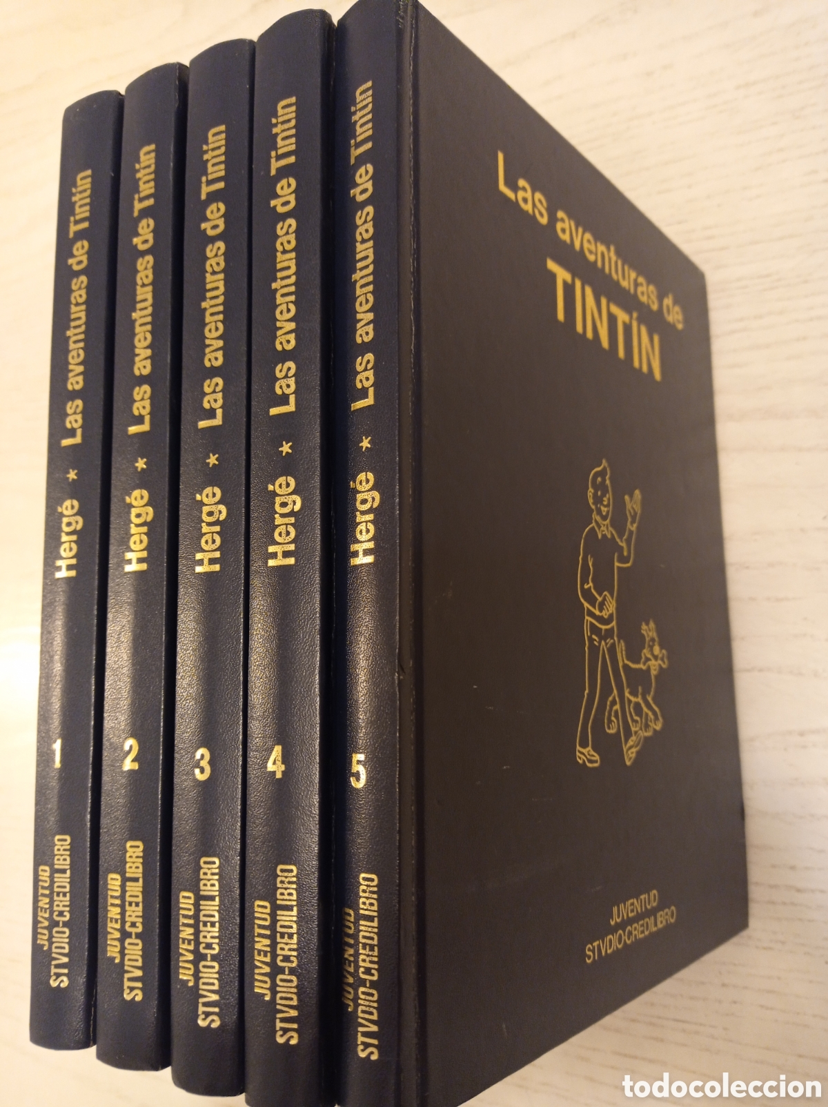 colección completa 5 tomos libros comics tintin studio credilibro herge  1987