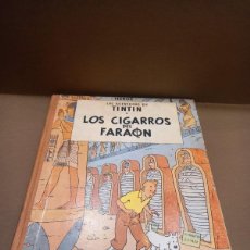 Cómics: TINTIN LOS CIGARROS DEL FARAON PRIMERA EDICIÓN AÑO 1964 LOMO DE TELA MOSTAZA (G)