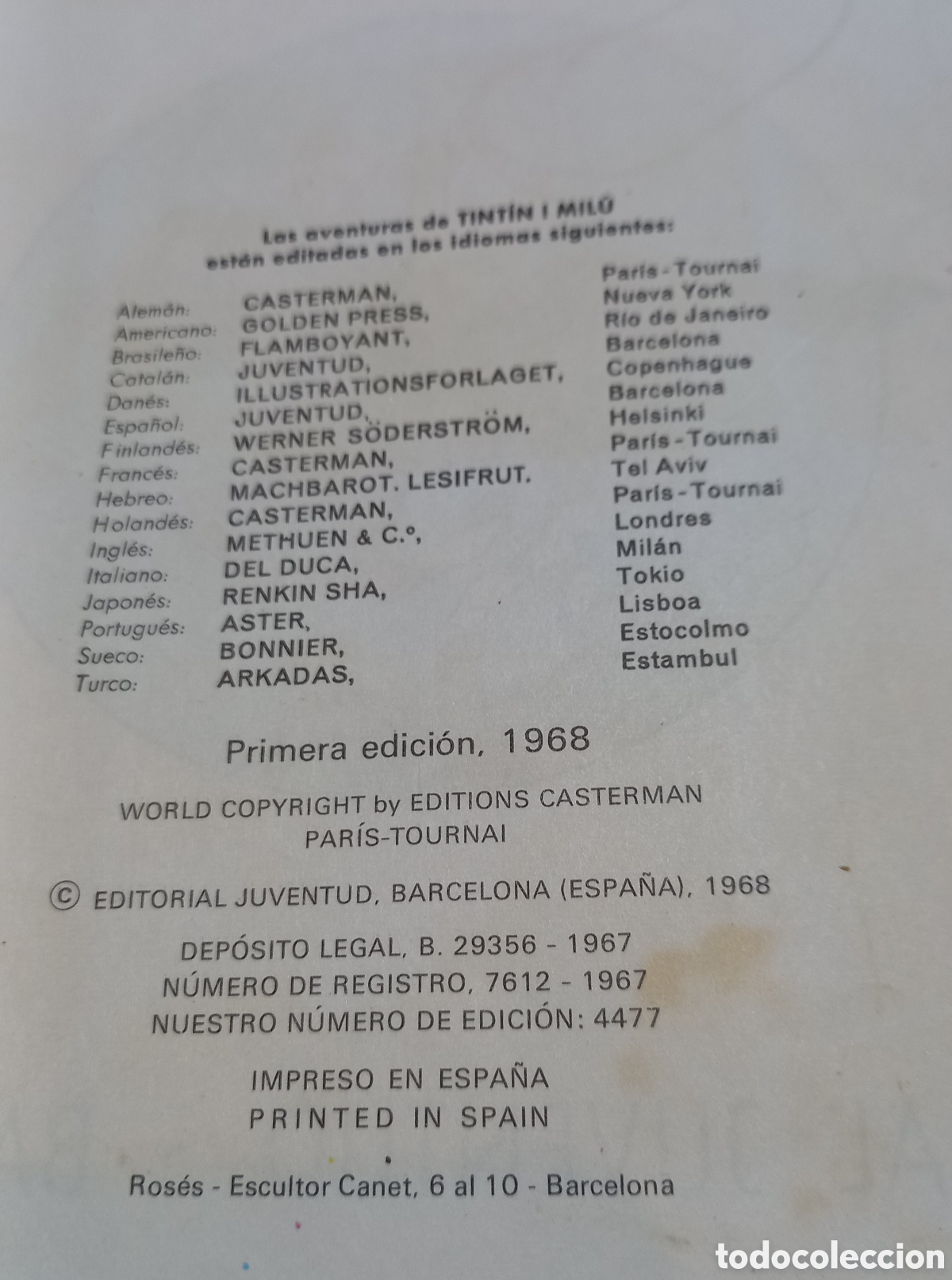 C&oacute;mics: Tinti en Am&eacute;rica. Primera edici&oacute;n 1968 - Foto 2