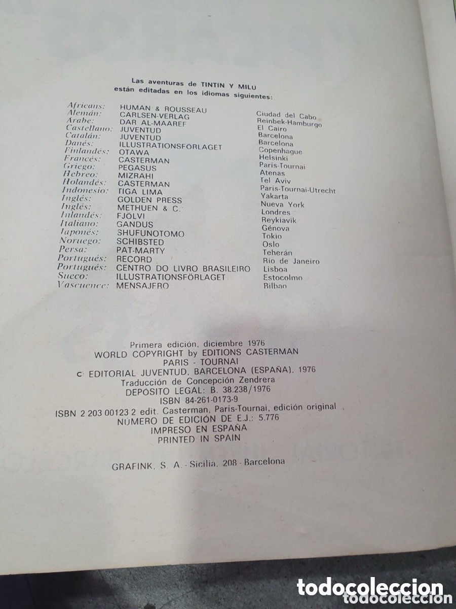 C&oacute;mics: Tintin y los p&iacute;caros. 1a edici&oacute;n. 1976. (L99) - Foto 2