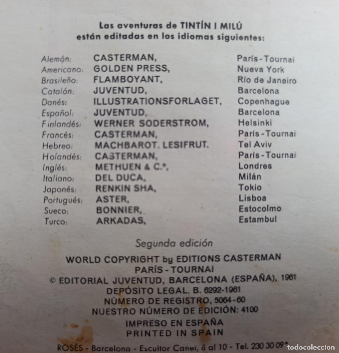 C&oacute;mics: TINTIN EL TEMPLO DEL SOL 2&ordf; EDICION 1961 RARO!!! - Foto 2