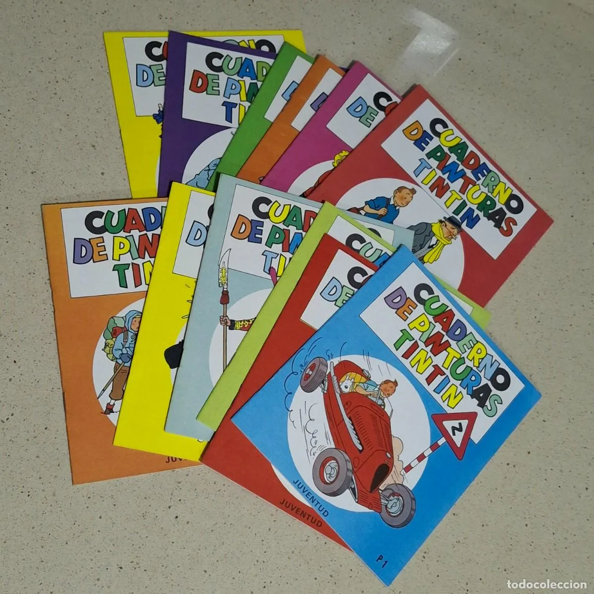 CUADERNO DE PINTURAS TINTIN - COLECCION COMPLETA DEL 1 AL 12 - NUEVOS 1 2 3 4 5 6 7 8 9 10 11 12
