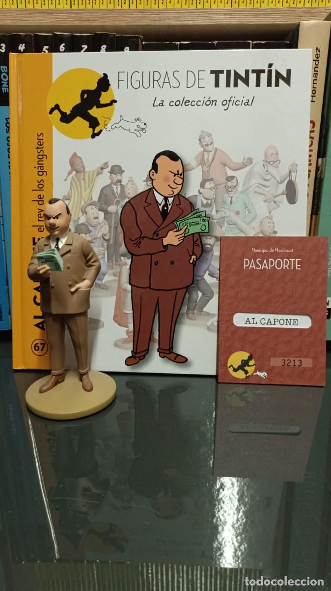 C&oacute;mics: Figura Tint&iacute;n Al Capone el rey de los g&aacute;ngsters Tint&iacute;n en Am&eacute;rica + libro + pasaporte