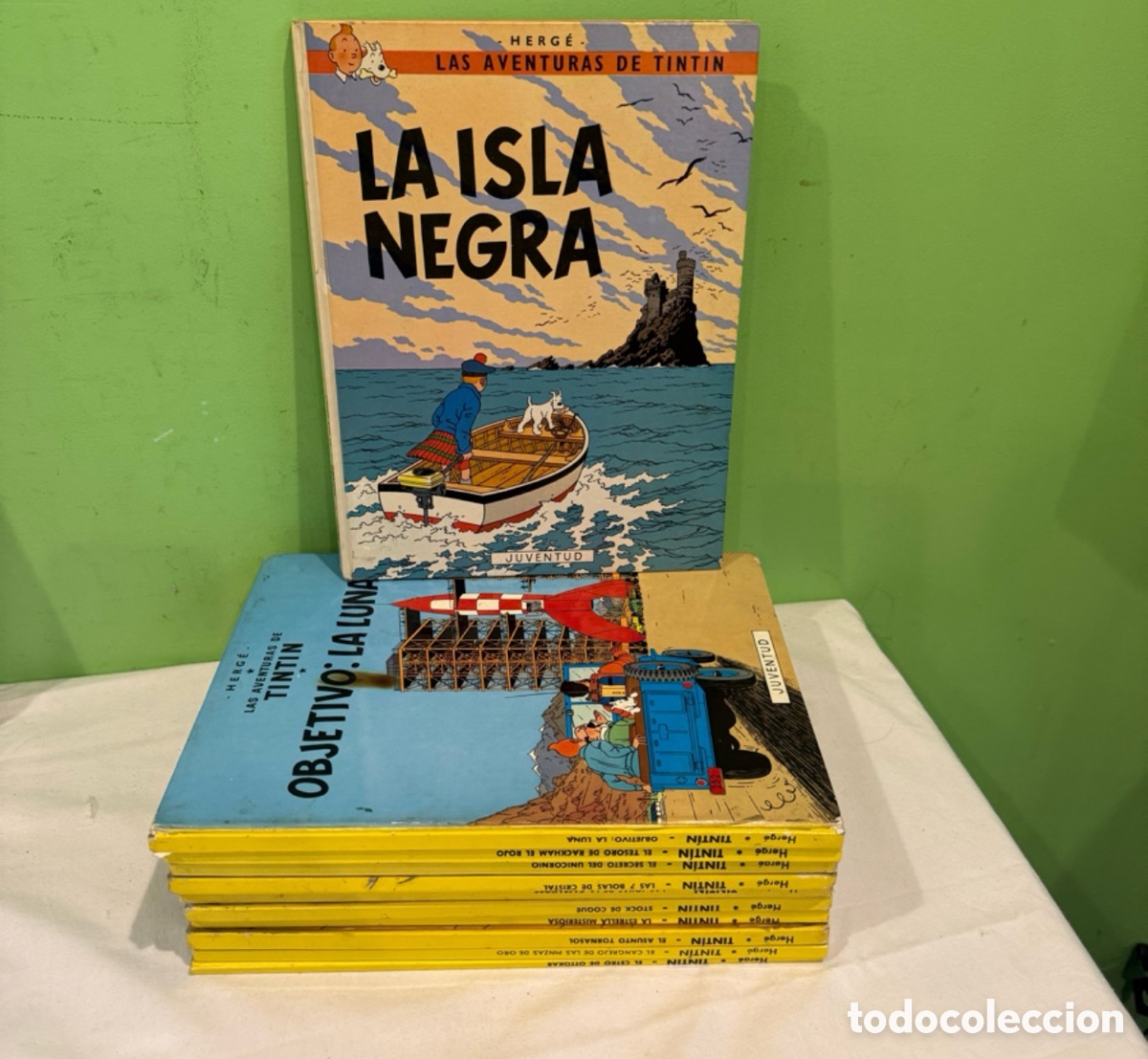 C&oacute;mics: Lote 12 c&oacute;mics Tint&iacute;n Herg&eacute; Editorial Juventud tapa dura castellano