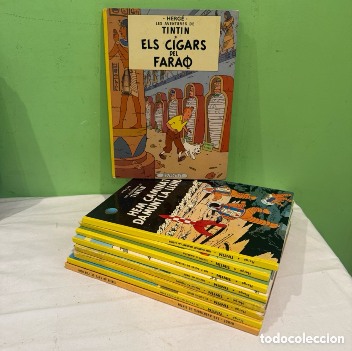 C&oacute;mics: Lote 9 c&oacute;mics Tint&iacute;n Herg&eacute; tapa dura catal&aacute;n Editorial Juventud