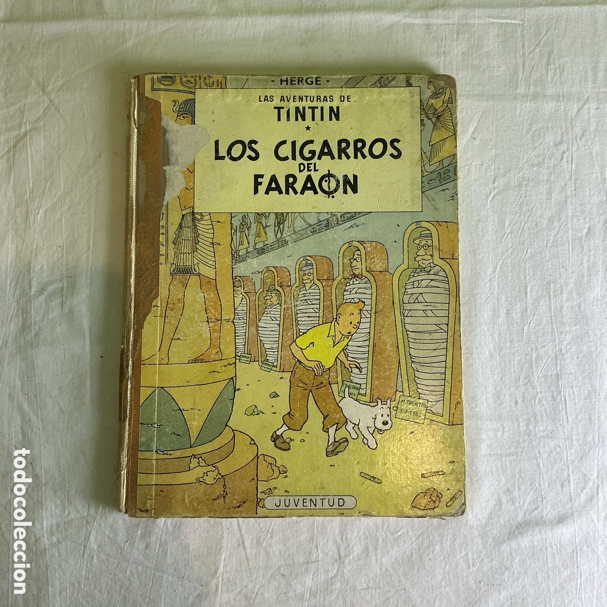 C&oacute;mics: Ejemplar Las aventuras de Tint&iacute;n Los Cigarros del Fara&oacute;n segunda edici&oacute;n 1965 Herg&eacute; Juventud