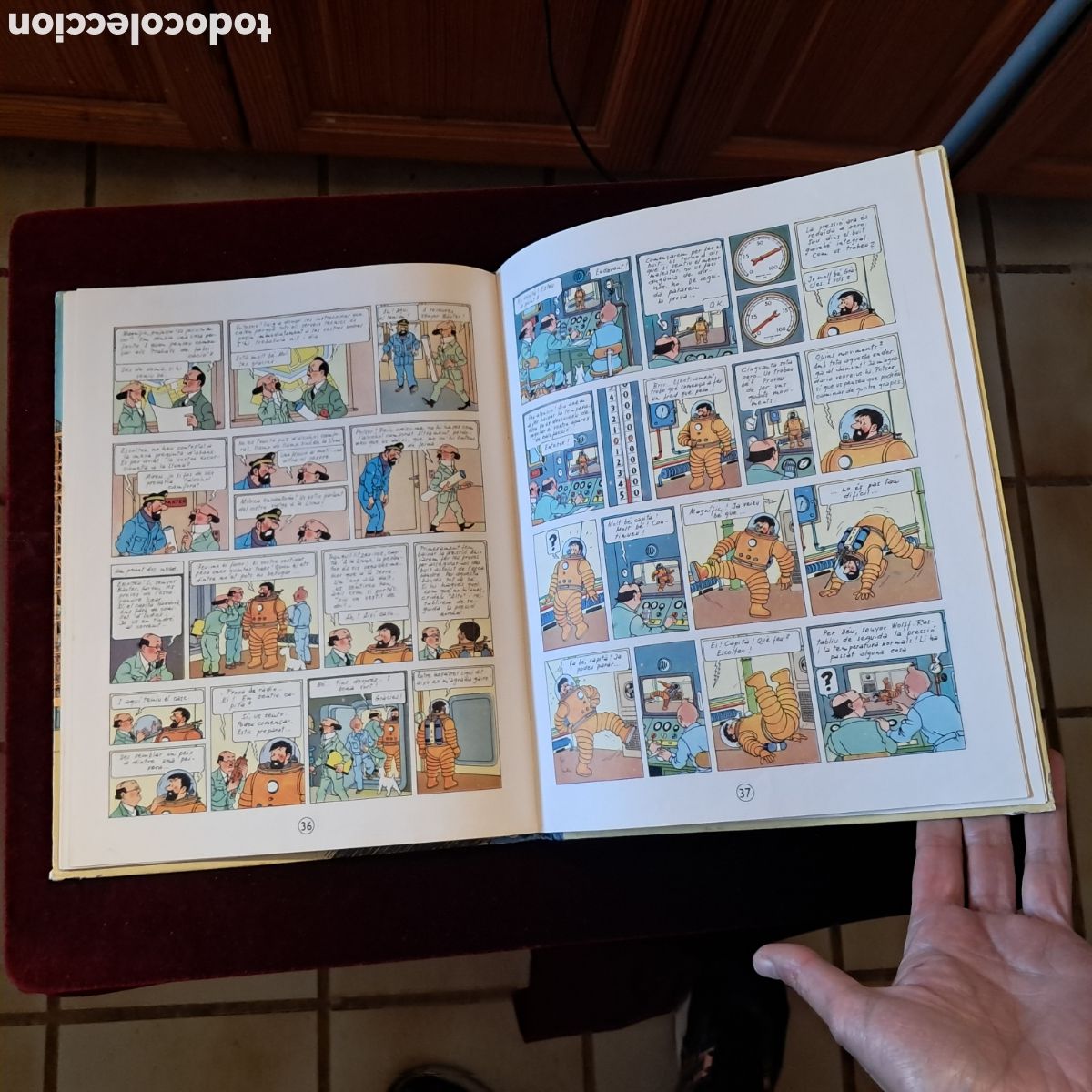 C&oacute;mics: OBJECTIU LA LLUNA. 1&ordf; ed. Herg&eacute;. Ed. Juventud 1968 - Foto 13