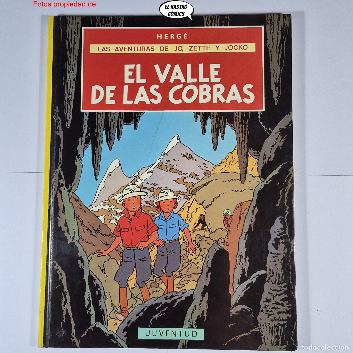 C&oacute;mics: Las aventuras de Jo Zette y Jocko, El valle de las cobras, tapa dura Herg&eacute; Juventud 1988