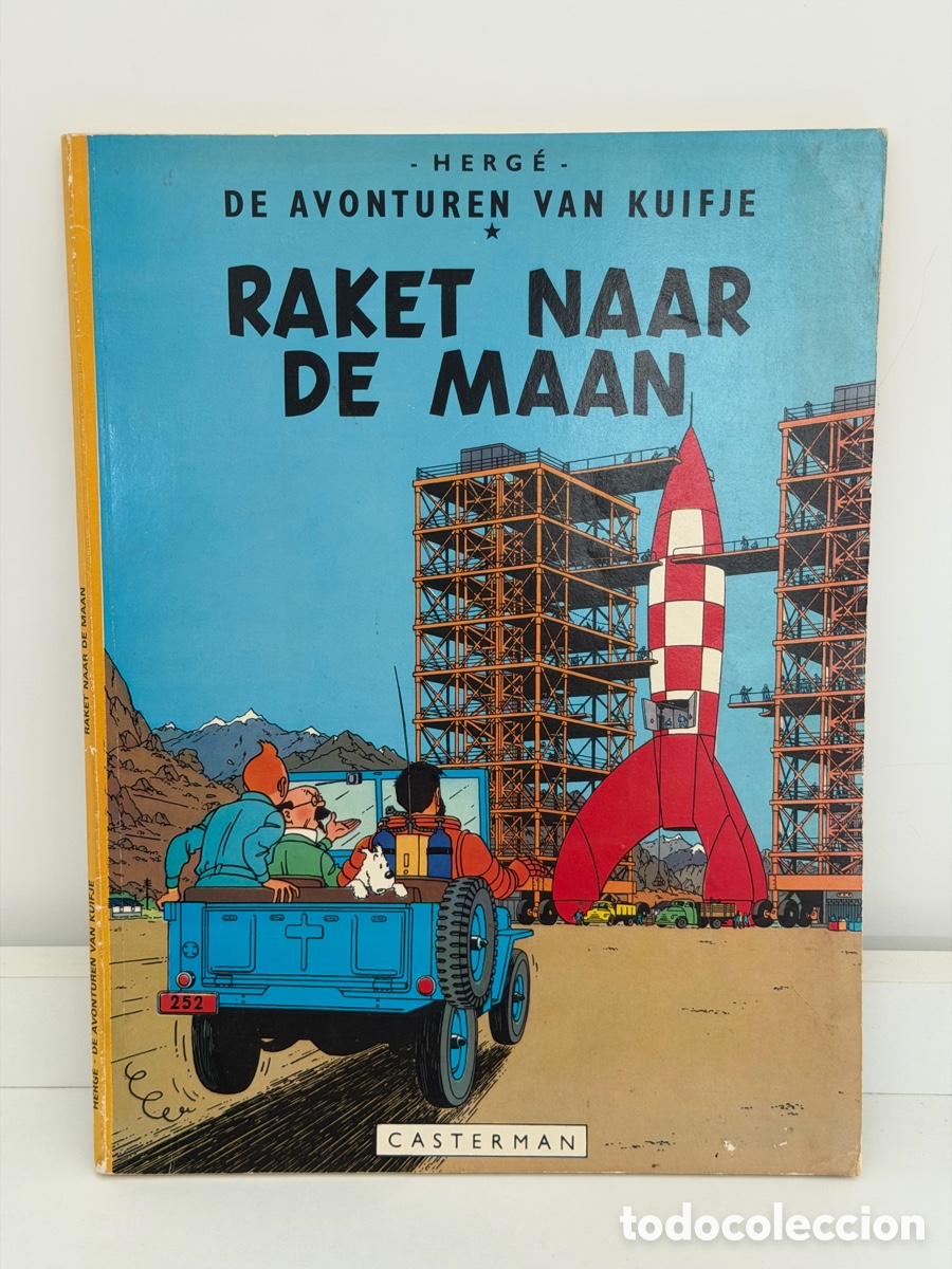 C&oacute;mics: Herg&eacute; Tintin Kuifje &ndash; Raket naar de Maan &ndash; Vintage Dutch Casterman 1967