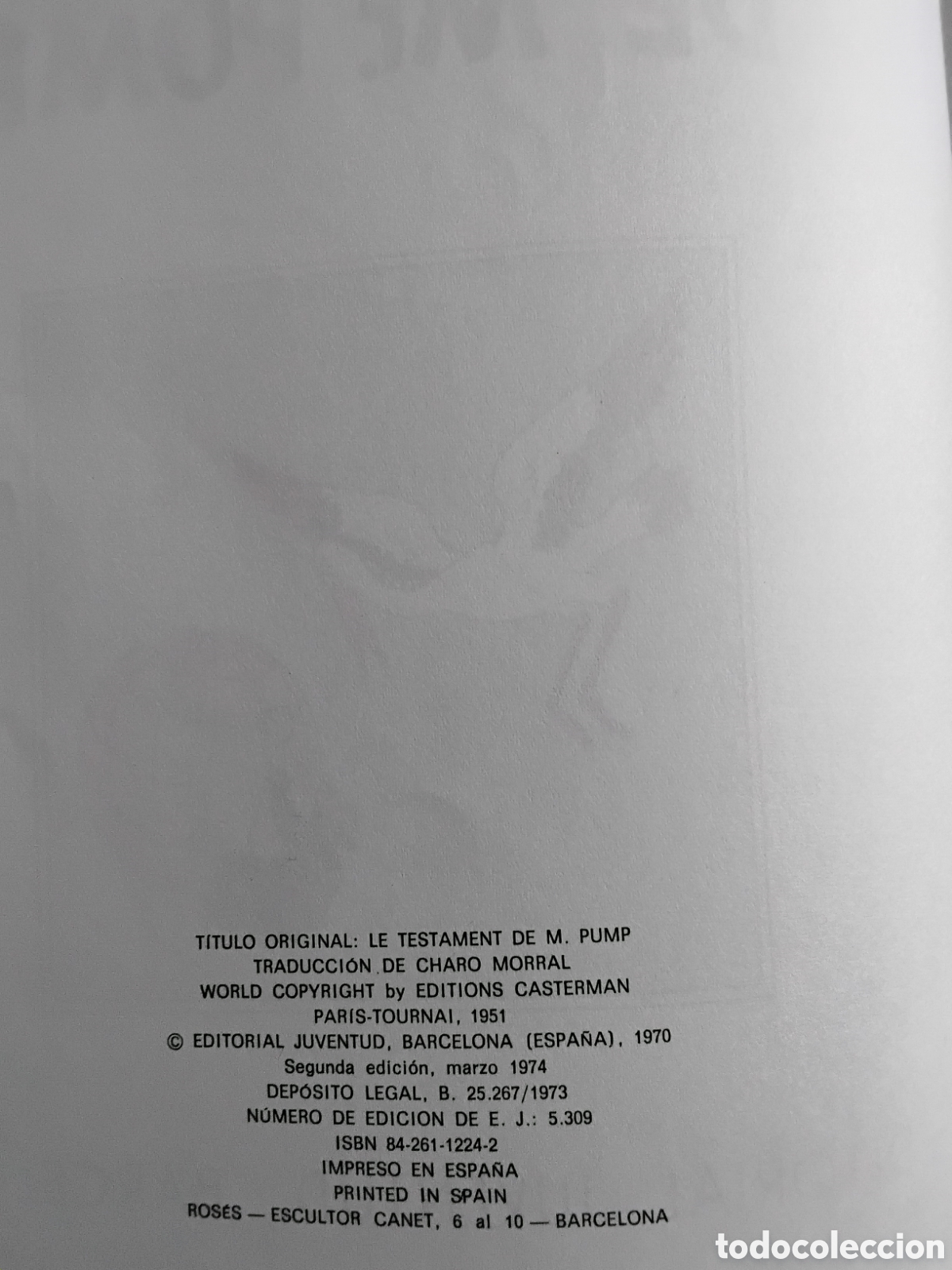 C&oacute;mics: EL TESTAMENTO DE MR. PUMP. HERG&Eacute;. 2&ordf; EDICI&Oacute;N. 1974 - Foto 4