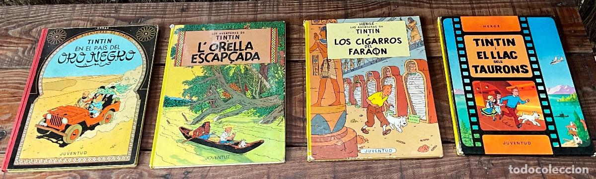 C&oacute;mics: LOTE 4 COMICS DE TINTIN - DIFERENTES EDICIONES Y EPOCAS - MIRAR FOTOS - SE VENDE TODO EL LOTE