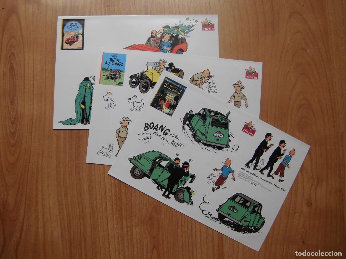 Comics: LOTE 3 PLIEGOS PEGATINAS TINTIN EDICIONES ATLAS MOULINSART