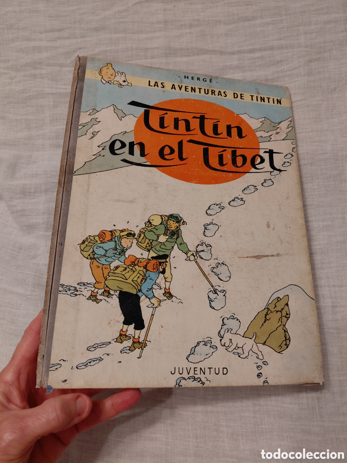 C&oacute;mics: TINTIN EN EL TIBET.HERGE.EDITORIAL JUVENTUD 1967.-3&ordf; EDICION.CANTO DE TELA