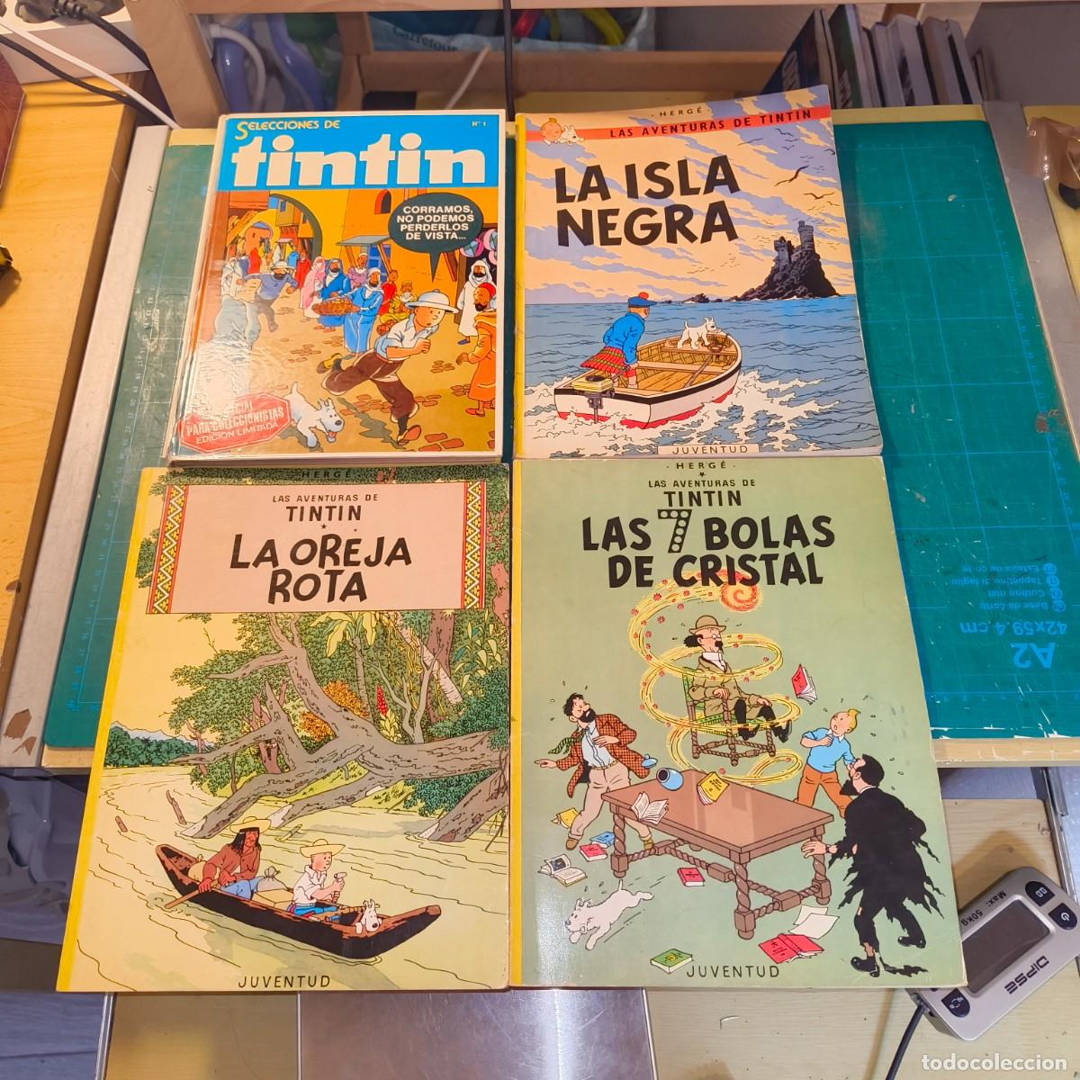 C&oacute;mics: Lote Tint&iacute;n Herg&eacute; 4 c&oacute;mics cl&aacute;sicos