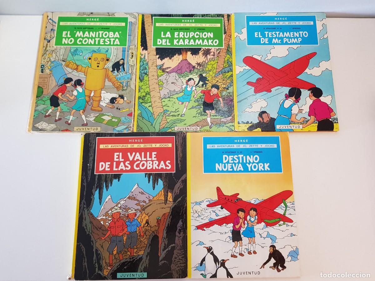 C&oacute;mics: Herg&eacute; Jo, Zette y Jocko colecci&oacute;n 5 &aacute;lbumes Juventud 1971-1984