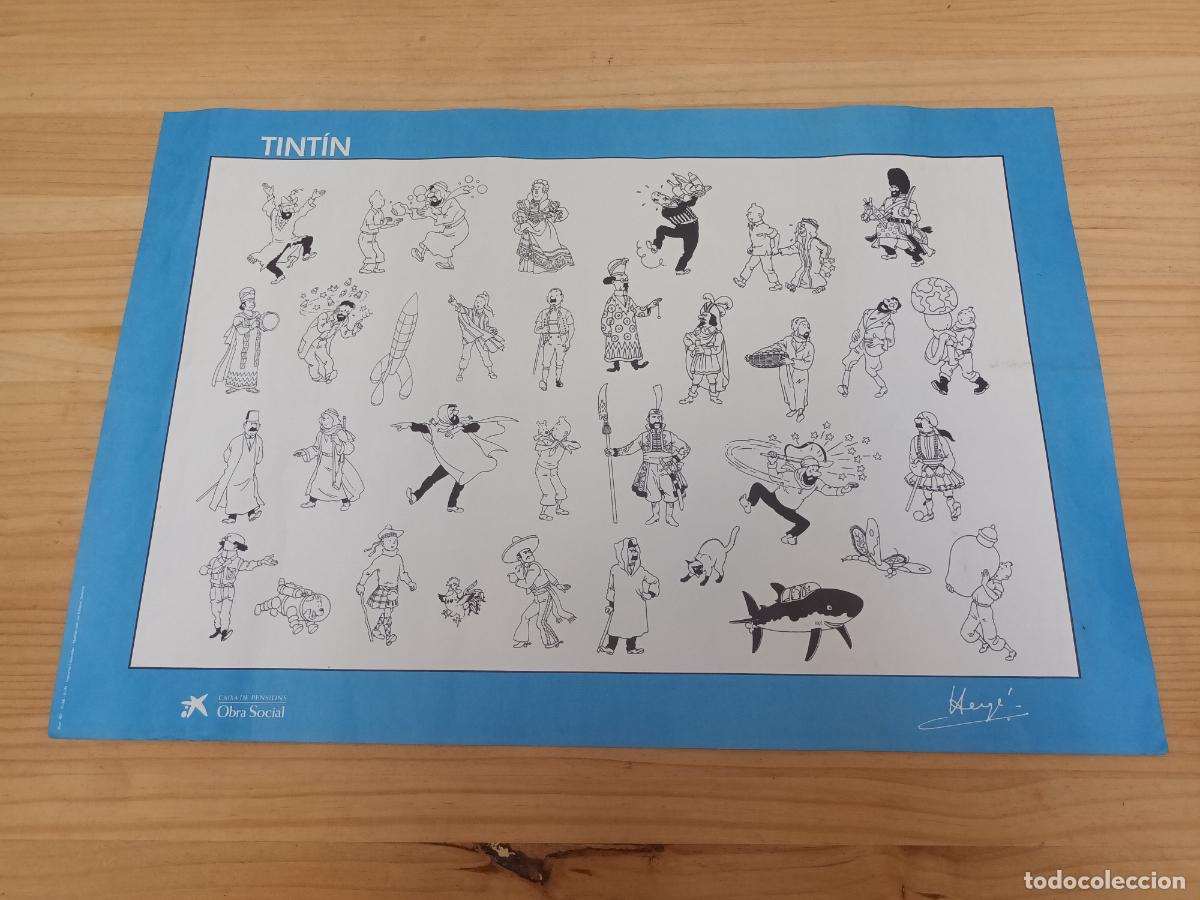 C&oacute;mics: CARTEL HERGE EXPOSICI&Oacute;N TINTIN. CAIXA PENSIONS OBRA SOCIAL. MATERIAL CEDIT EDITORIAL JOVENTUT 1983