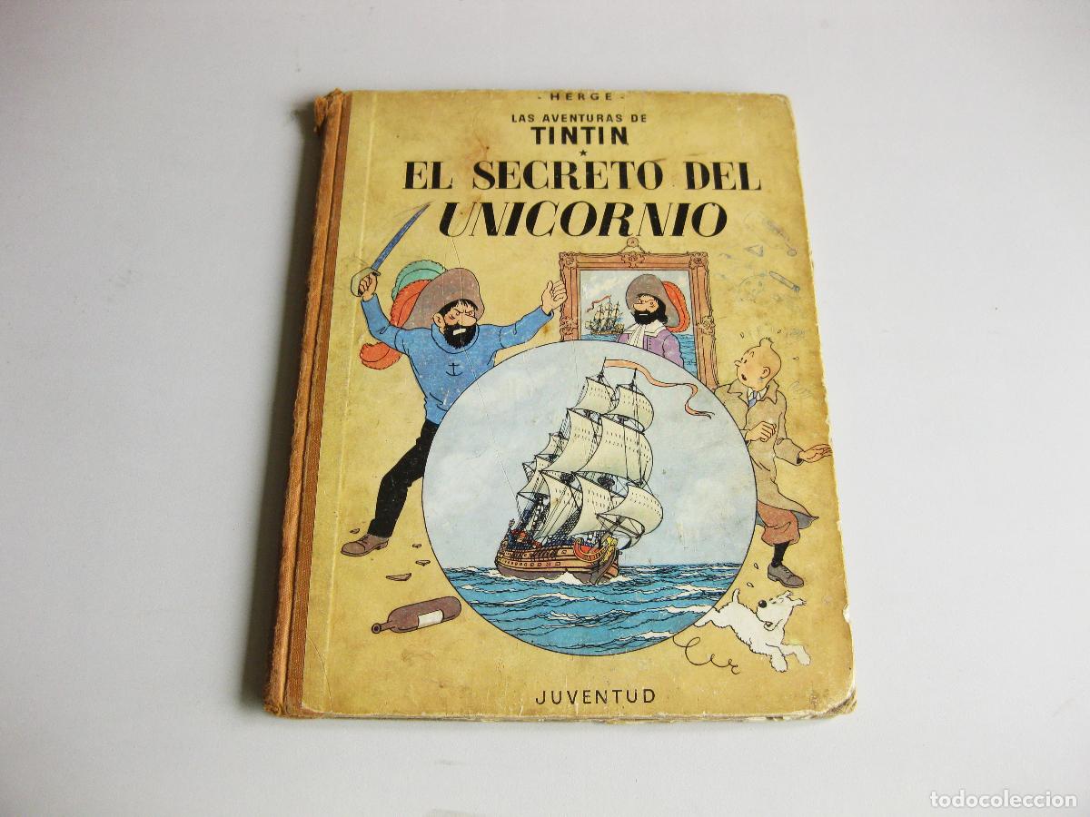 Comics : COMIC DE TINTIN. EL SECRETO DEL UNICORNIO. 2&ordf; PRIMERA EDICI&Oacute;N. 1964. EDITORIAL JUVENTUD. LOMO VERDE