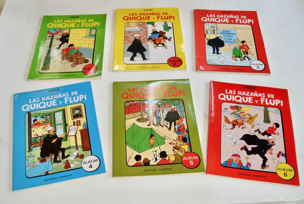 C&oacute;mics: Herg&eacute;. &rdquo;Las Haza&ntilde;as de Quique y Flupi&rdquo; (6 tomos). Ed. Juventud. 1&ordf; Edici&oacute;n. 1987. Muy buen estado