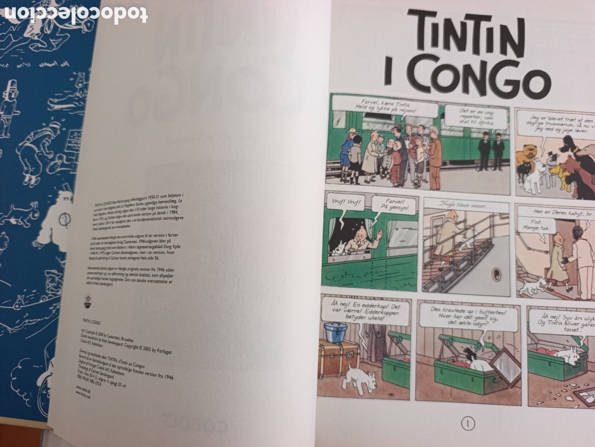 C&oacute;mics: TINTIN IDIOMAS - DANES - TINTIN EN EL CONGO / I CONGO - FACSIMIL - Foto 4