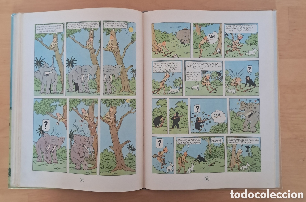 C&oacute;mics: TINTIN EN EL CONGO Primera Edici&oacute;n Juventud lomo de tela Diciembre 1968 - Foto 9
