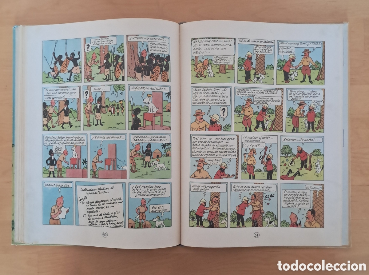 C&oacute;mics: TINTIN EN EL CONGO Primera Edici&oacute;n Juventud lomo de tela Diciembre 1968 - Foto 11