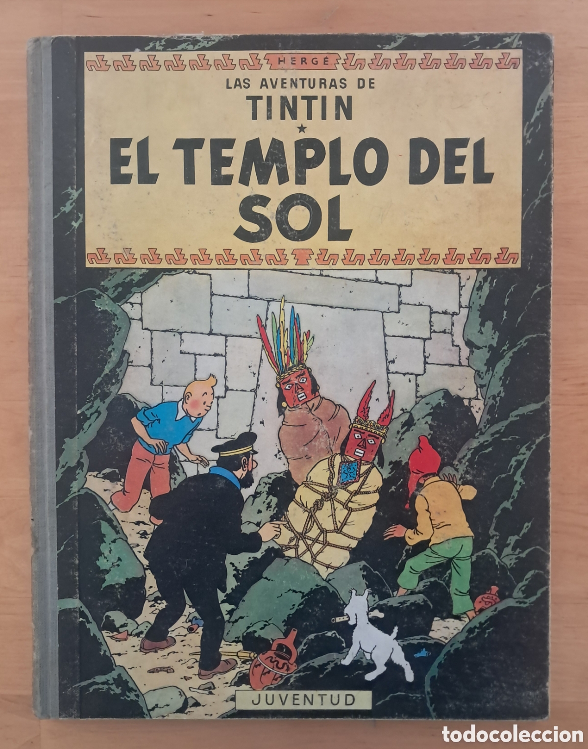 C&oacute;mics: TINTIN EL TEMPLO DEL SOL Segunda Edici&oacute;n MUY RARO CP08 Editorial Juventud lomo de tela azul gris&aacute;ceo